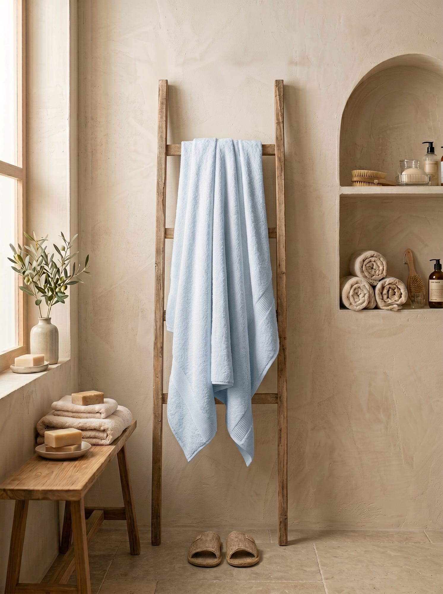 Banyo Havlusu Mavi 75x140 cm (Tekli)
